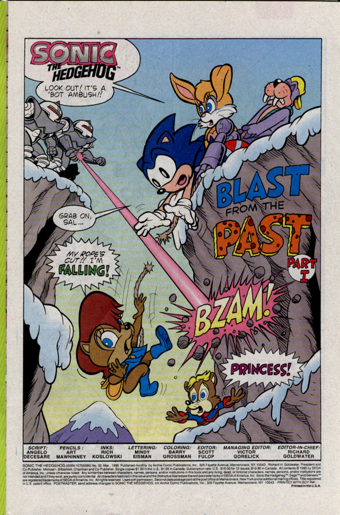 Sonic - Archie Adventure Series March 1996 Page 1